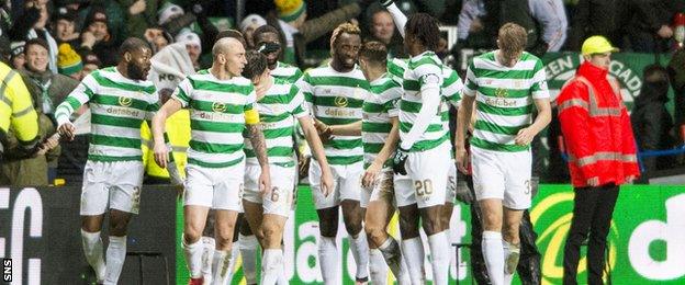 Celtic players celebrate