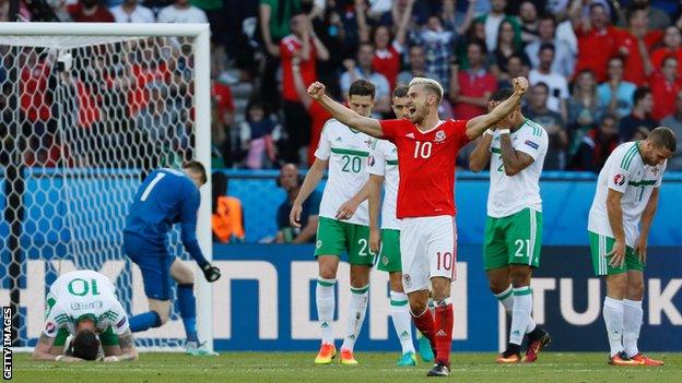 Northern Ireland players dejected