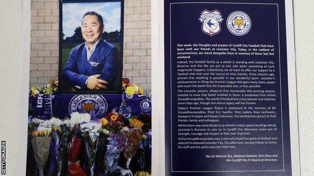 Leicester programme with dedication to Vichai