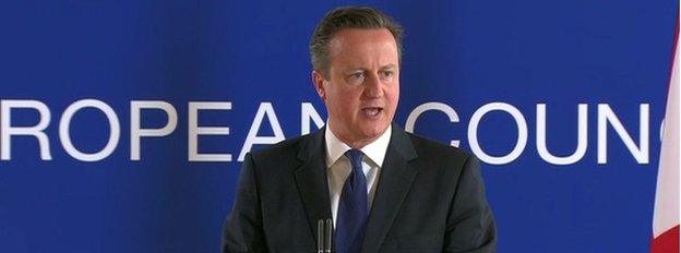 David Cameron at a European Council summit