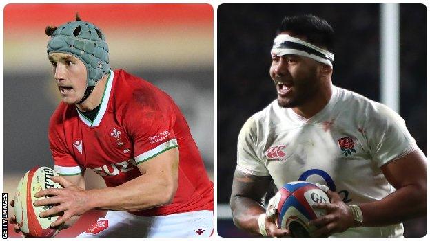 A split picture of Jonathan Davies and Manu Tuilagi