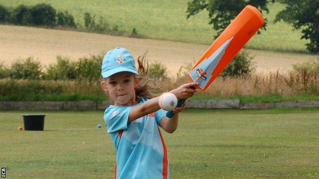 Kira bats at All Stars Cricket