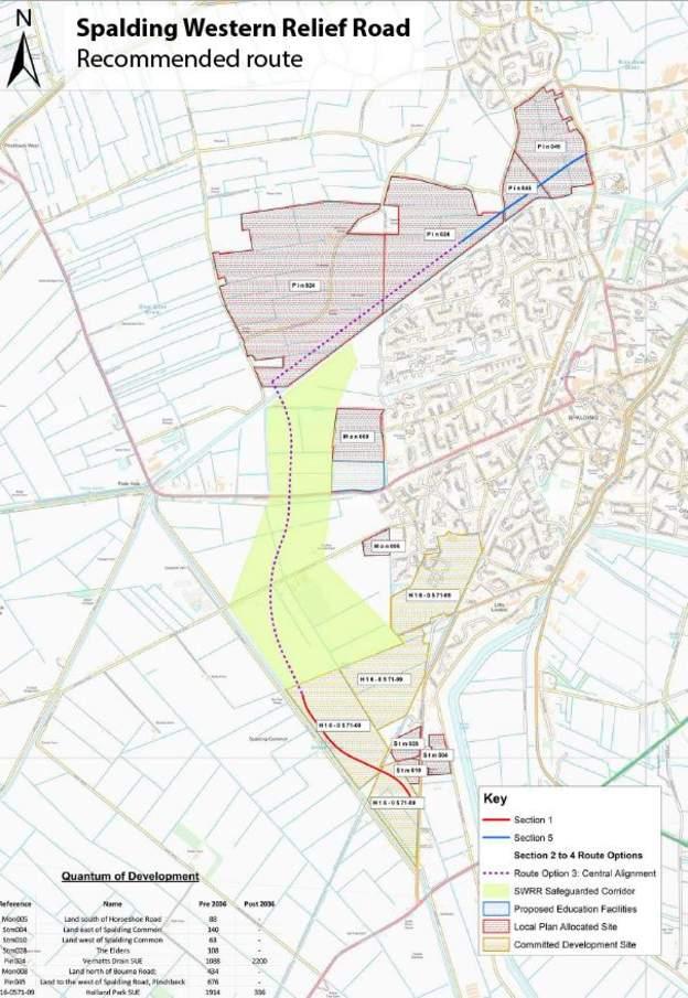 Map of Spalding Western Relief Road (SWRR)