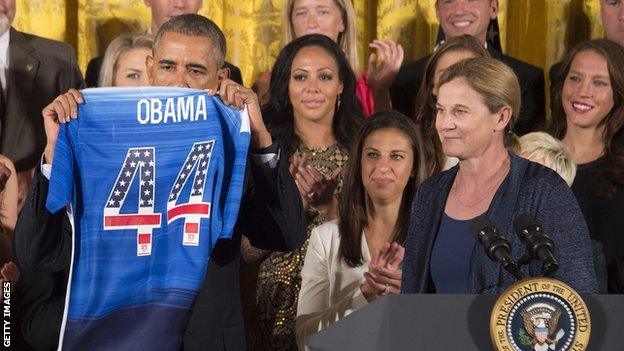 Jill Ellis with US President Barack Obama