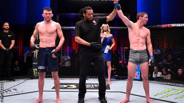 Brendan Loughnane celebrates his win over Bill Algeo