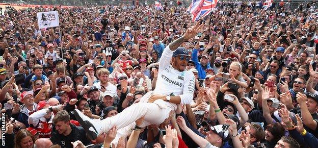 Lewis Hamilton at Silverstone