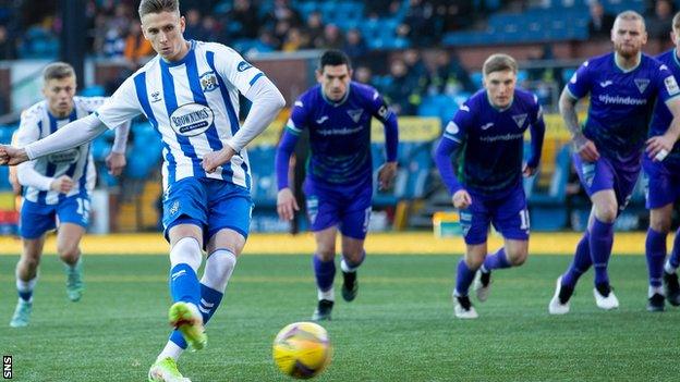 Oli Shaw's gave Kilmarnock the lead but conditions worsened in the second half