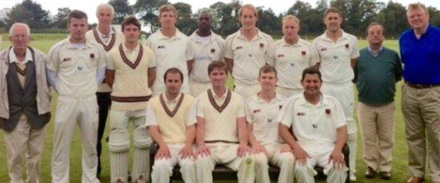 Matthew Hobden, fifth from the left back row, with the Preston Nomads team