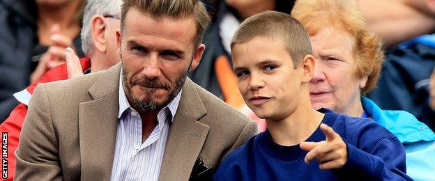 David Beckham and son Romeo