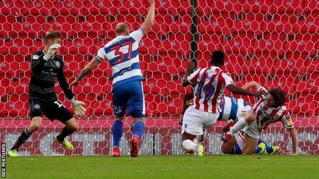 Saido Berahino reacted quickest to scramble home Stoke's close-range equaliser - only his second league goal for the Potters