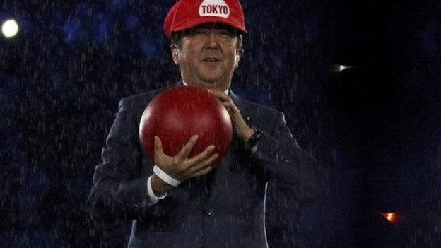 Closing ceremony - Maracana - Rio de Janeiro, Brazil - 21/08/2016. Prime Minister of Japan Shinzo Abe is seen on stage.