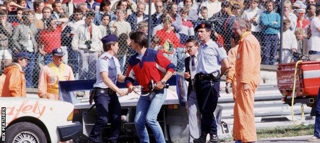 Scene after the Bellof crash