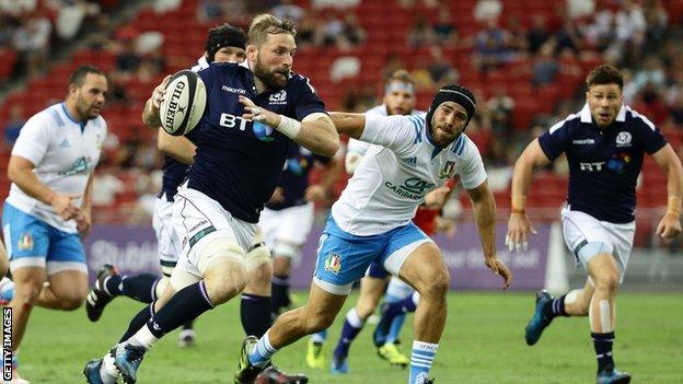 Captain John Barclay played in Scotland's win over Australia in June 2015