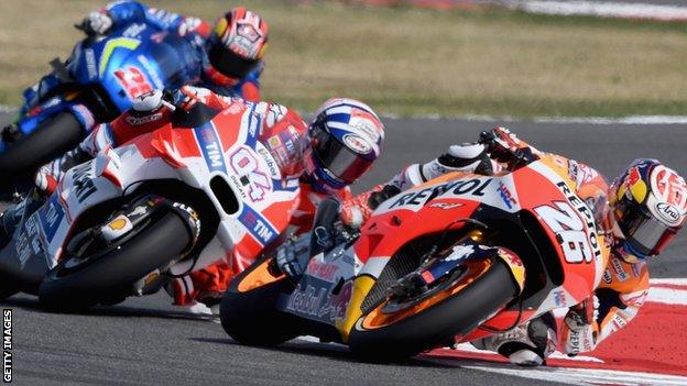 Dani Pedrosa in action in San Marino