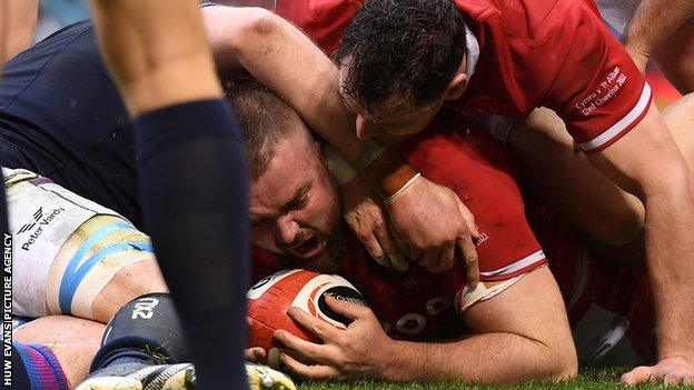 Wales prop Tomas Francis has played 62 internationals and scored his second Test try against Scotland