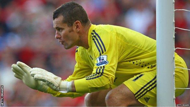 Shay Given in goal during his Newcastle days