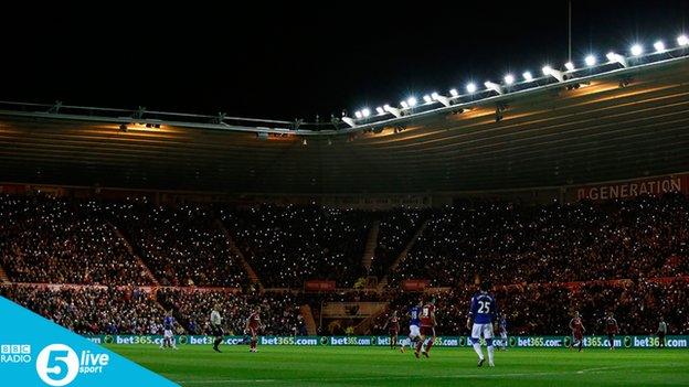 Light display in tribute to BBC Tees commentator Ali Brownwlee