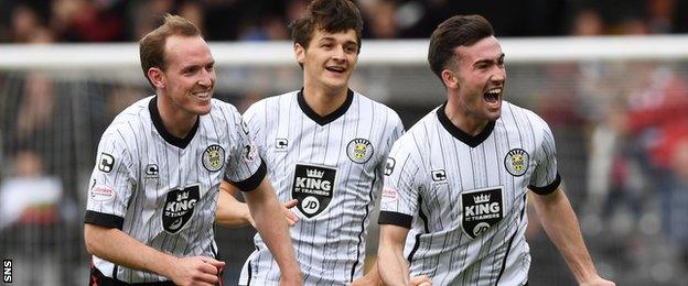 Stevie Mallan celebrates scoring for St Mirren