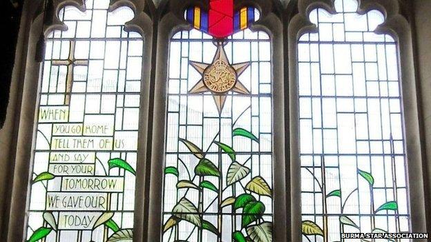 The Burma Star window at St John’s Church in Cardiff