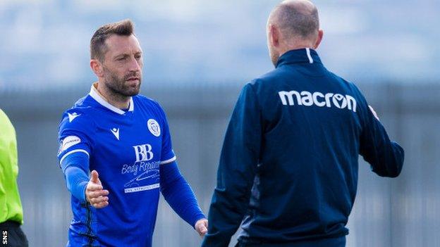 St Johnstone striker Stephen Dobbie and manager Allan Johnston