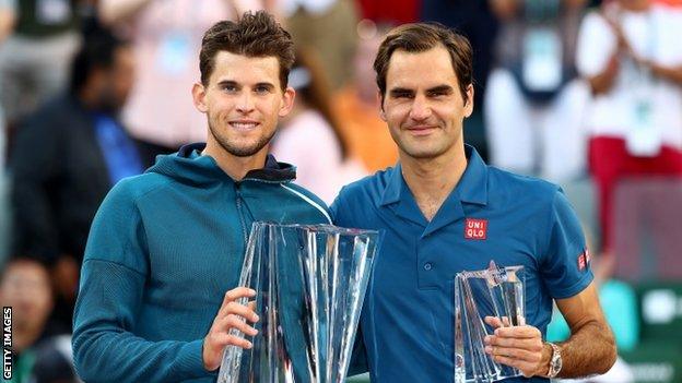 Dominic Thiem and Roger Federer