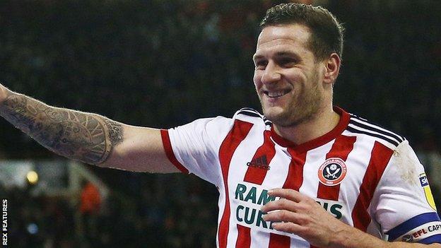 Billy Sharp scores for Sheffield United against Blackburn
