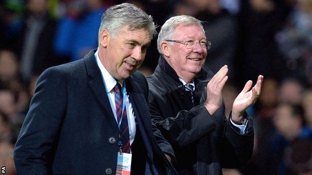 Carlo Ancelotti and Sir Alex Ferguson