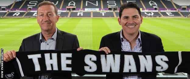 Swans chairman Huw Jenkins and backer Jason Levien