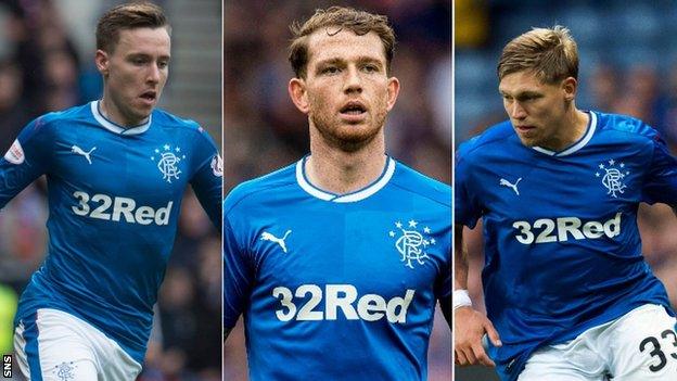 Barrie McKay, Joe Garner and Martyn Waghorn