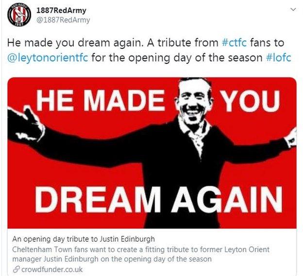 Tweet from Cheltenham fans