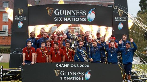 England with the Six Nations trophy