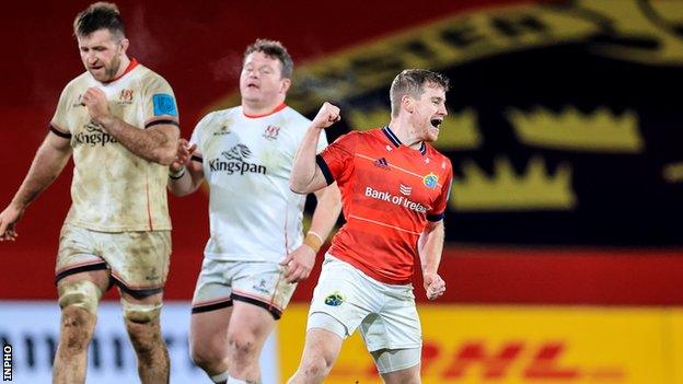 Neil Cronin celebrates Munster's win over Ulster