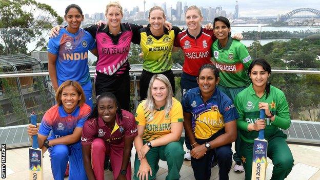 The 10 team captains from the T20 World Cup