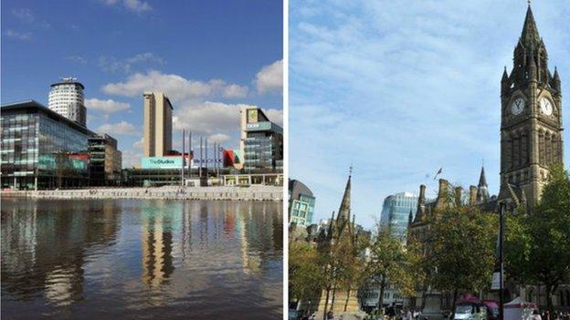 Salford Quays and Manchester Town Hall