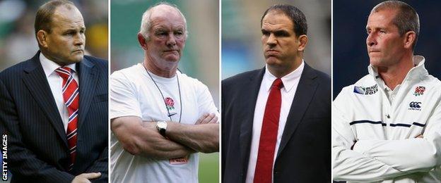 Andy Robinson, Brian Ashton, Martin Johnson, Stuart Lancaster