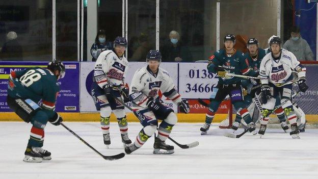 The Giants on the attack in Saturday night's game at the Dundee Ice Arena