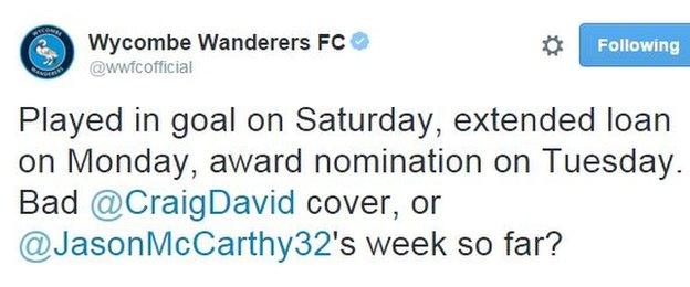 Wycombe tweet