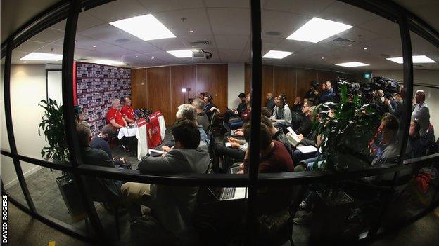 Warren Gatland answers questions from the media