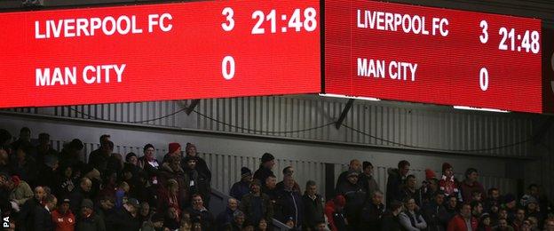 The Anfield scoreboard