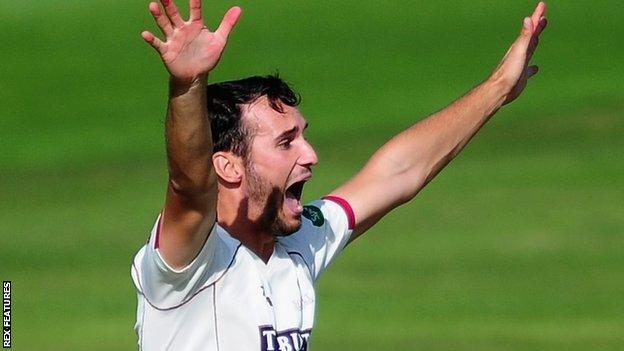 Somerset fast bowler Lewis Gregory