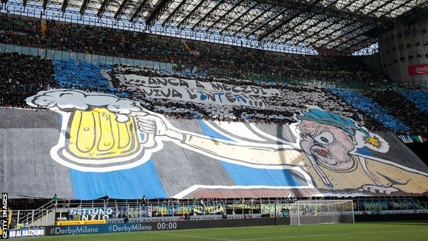 Inter fans at the San Siro