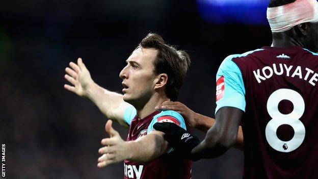 Mark Noble celebrates his goal