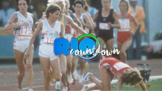 Mary Decker (right) and Zola Budd