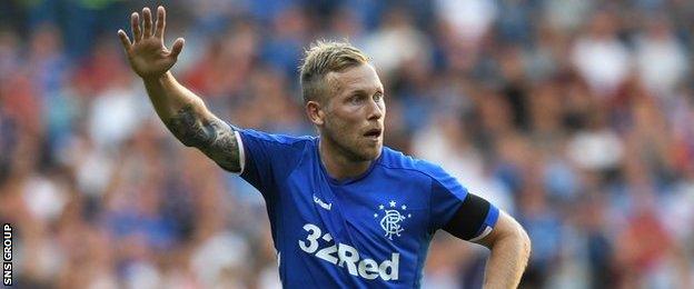 Scott Arfield scored twice on his Ibrox debut for Rangers