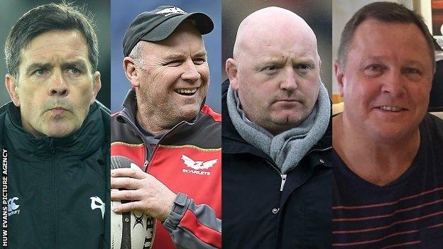 Allen Clarke, Wayne Pivac, Bernard Jackman and John Mulvihill