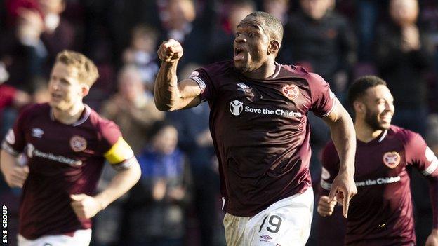 Hearts will have Uche Ikpeazu back for Saturday's Edinburgh derby at Tynecastle