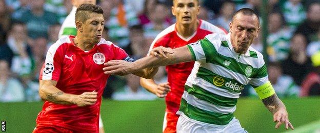 Scott Brown playing against Hapoel Beer Sheva