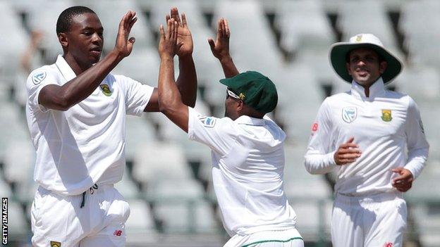 Kagiso Rabada celebrates