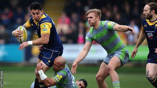 Worcester's Bryce Heem is tackled