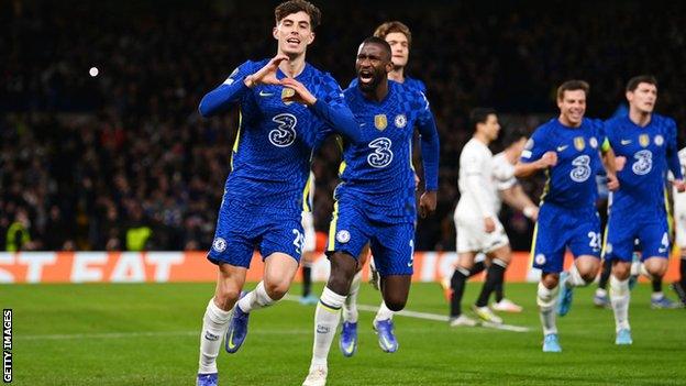 Kai Havertz celebrates his opening goal